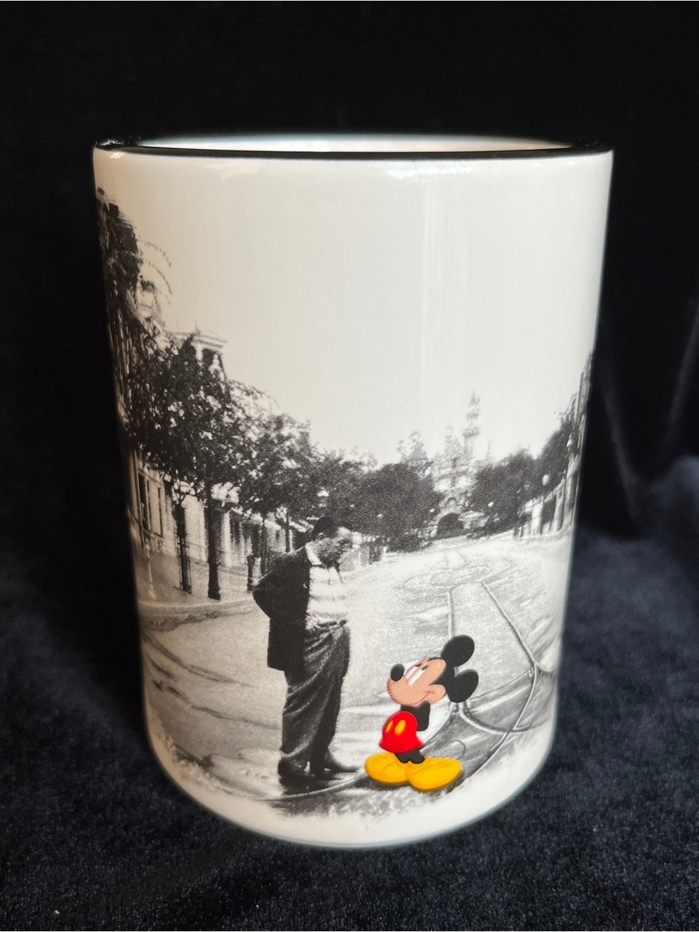 Disney Parks Walt & Mickey Mouse Main Street Color on Black & White Photo Mug